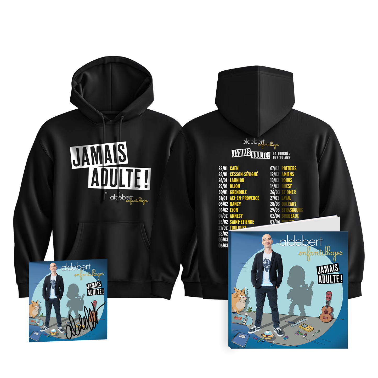 PACK SUPERFAN (Dédicacé) + T shirt / Hoodie au choix + CD Livre collector